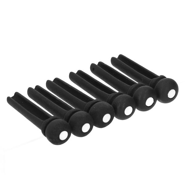 6Pieces Ebony Acoustic Guitar Bridge Pins Set GL62A
