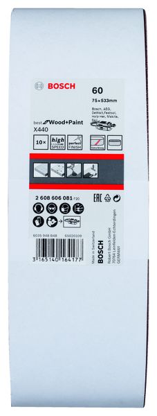 Sanding Belt Best for Wood 75 X 533mm, 60 Grit, 10 Piece