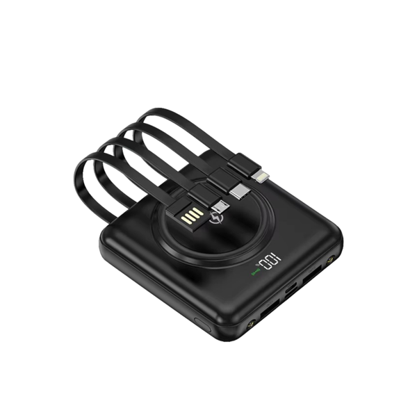 10000mAh 4-in-1 Wireless Power Bank With 2 LED Lights And 2 USB Ports