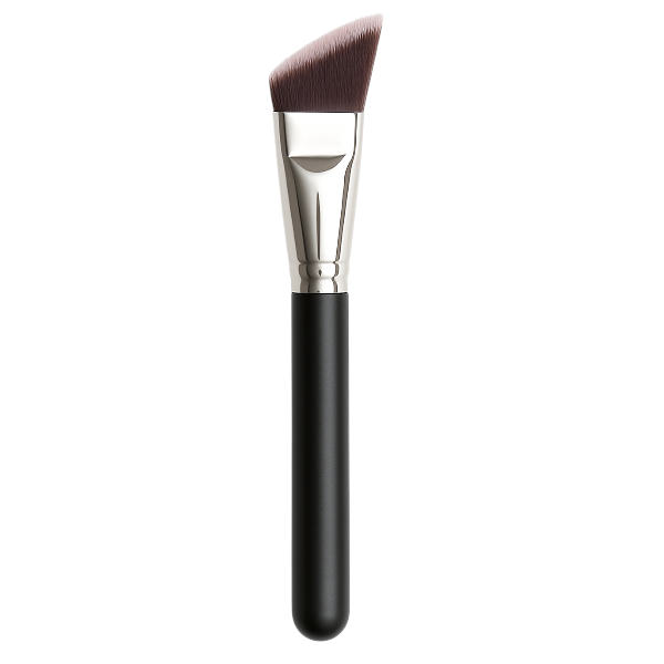 Angled Foundation and Contour Makeup Brush - Black