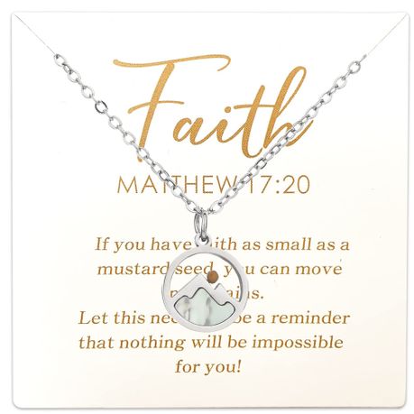 Faith Mustard Seed Necklace -Real Mustard Seed, Silver Stainless Steel Gift Image