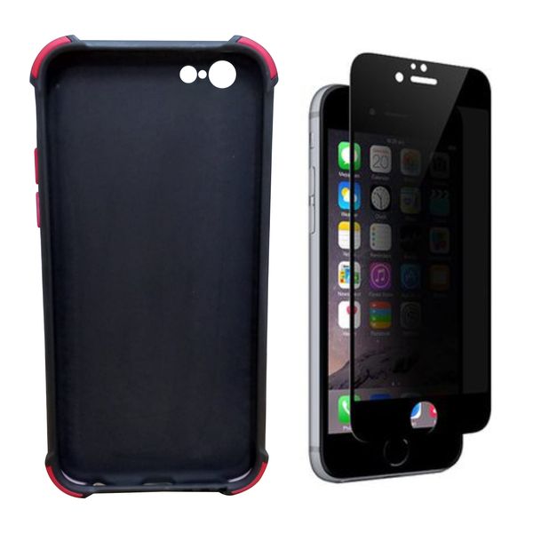 iPhone 6 Black Privacy Anti Spy Screen Protector and Back Case Combo