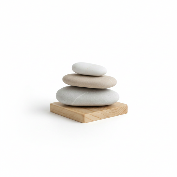 Zen Balance Ocean Stone Stack: Desk Decor, Spa, and Home Decor Set