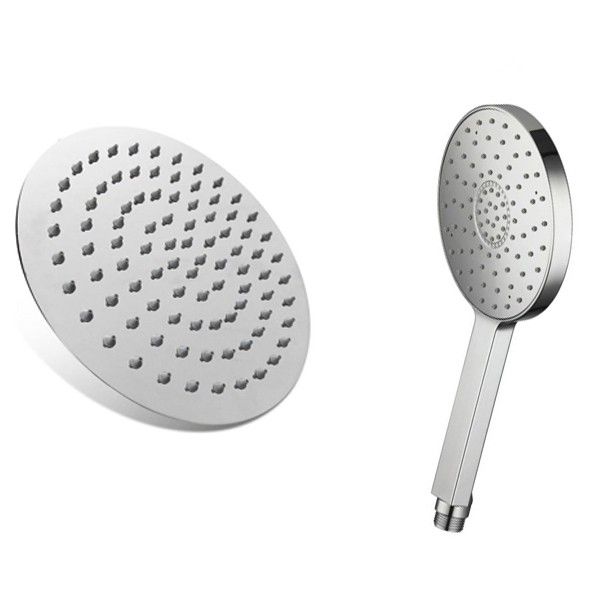 Shind Round 9" Rainfall Shower with Shower Head Combo Silver Shop