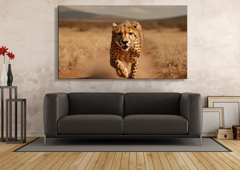 Canvas Wall Art - Cheetahs Chase Abstract - IM0247