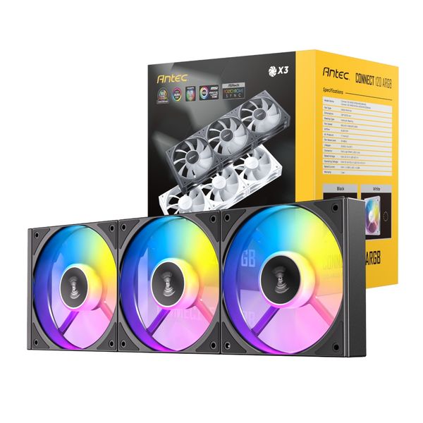 Antec Connect 120 ARGB PWM Fan 3-Pack - White