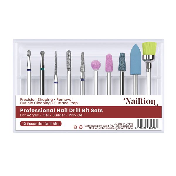 Nailtion 10 All-In-One Nail Drill Bit Set for Acrylic, Gel &amp; Prep