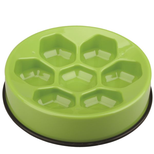 M-Pets Anti-Scoff Cavity Dog Bowl - Green