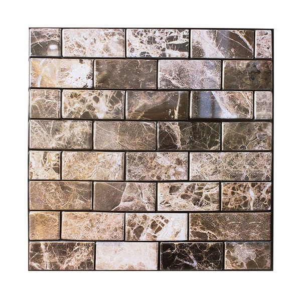 Decorum &amp; Co - Marble Brick Look Wall Sticker Panels (6 Pack)