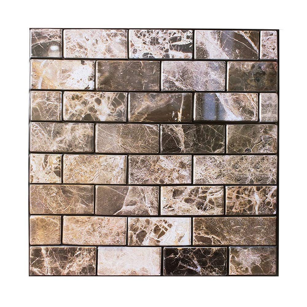 Decorum & Co - Marble Brick Look Wall Sticker Panels (6 Pack)