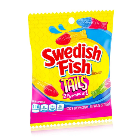 Swedish Fish Tails 2 Flavors in 1 Fruit Flavored Soft Chewy Sweets (102g)