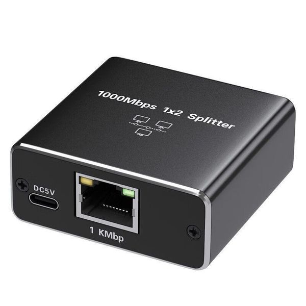 1 to 2 Gigabit Ethernet Splitter Adapter, 1000M RJ45 Connector