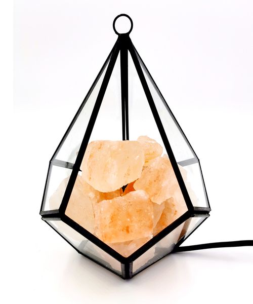 Liviza Himalayan Natural Crystal Salt Lamp With Hanging Lanterns Holder