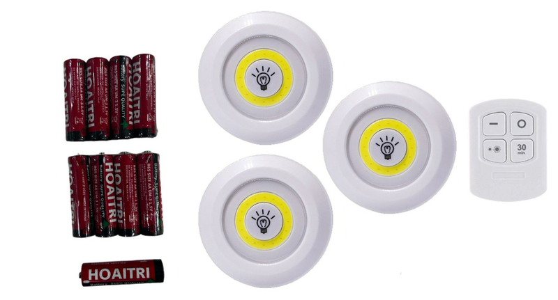 Gadget Boost Set of 3 COB LED Lights with Batteries