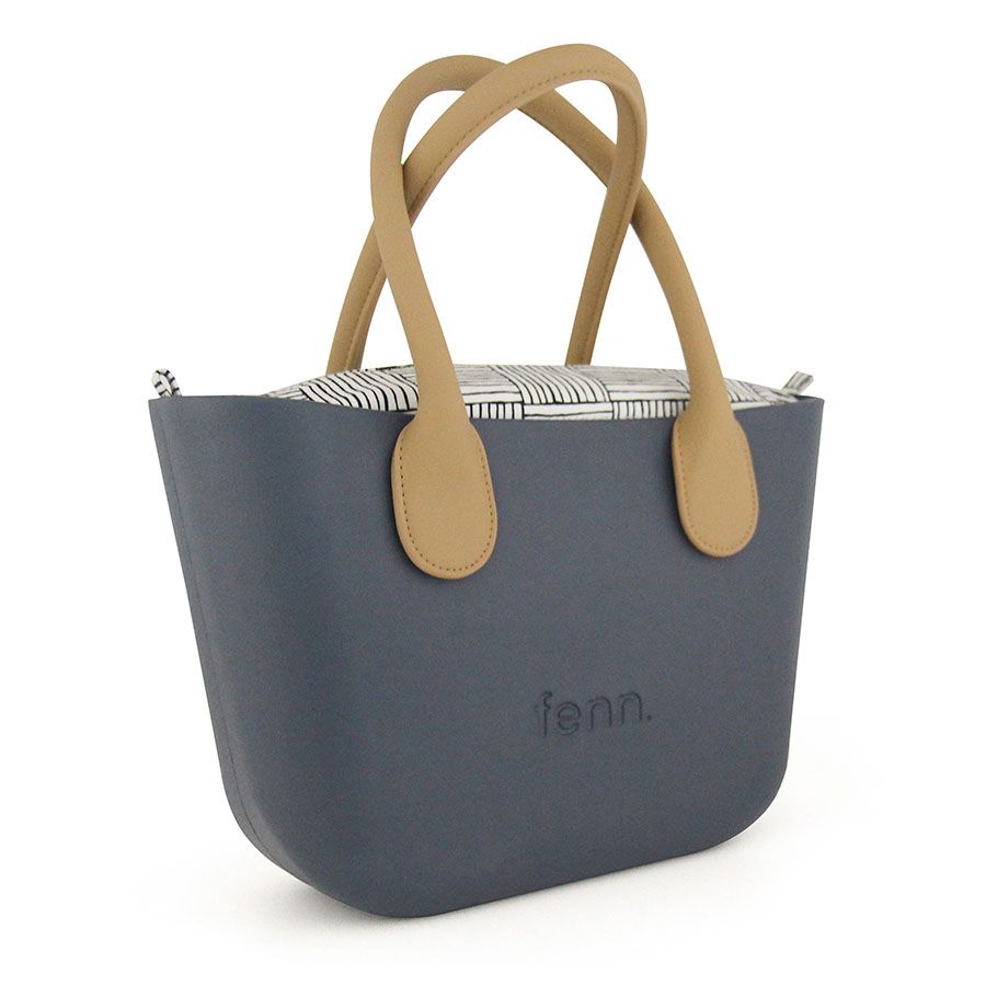 Fenn Petite Collection Handbag P5 Inner Light Tan H0 Handle Denim