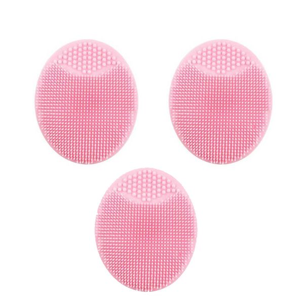 3-Pack Oval Facial Cleansing Brushes Gentle Exfoliating Massage Tool
