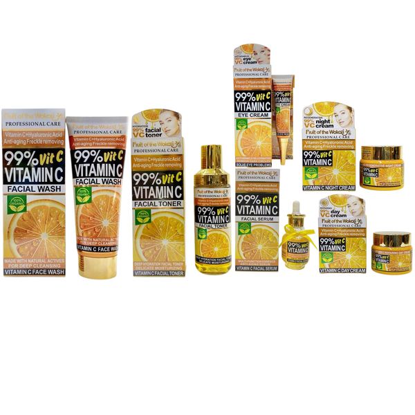 Fruit of the Wokali 99% Vitamin C Complete Facial Care Set - ( 6 Piece Set)