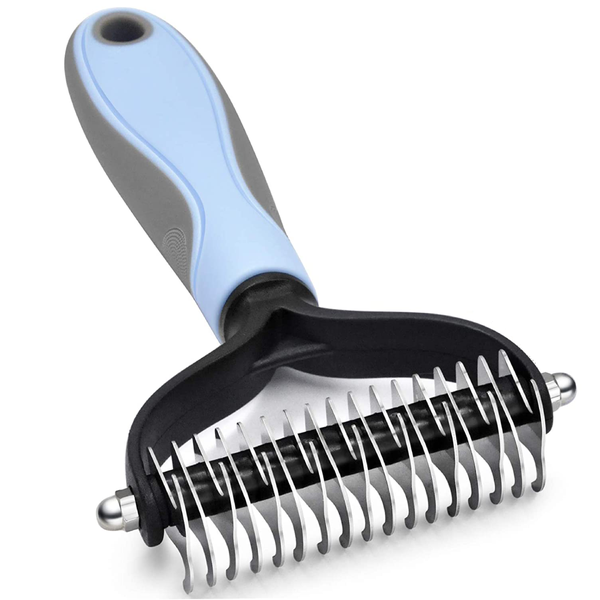 Pet Dematting Comb 2 Sided Undercoat Rake for Cats &amp; Dogs