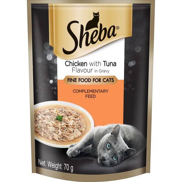 Sheba - Wet Cat Food with Chicken &amp; Tuna in Gravy - 24 x 70g