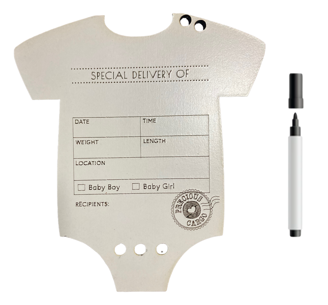 Baby Birth Announcement Board &amp; Marker-Baby Vest