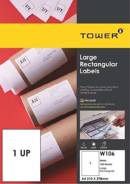 TOWER A4 Self-adhesive printable labels -100 Sheets