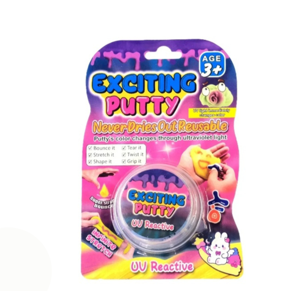 UV Reactive Exciting Putty - Colour Changing Stretchy Slime Toy