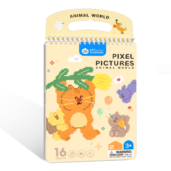 Jar Meló - Pixel Pictures Colouring Book - Animal World - 16 pcs