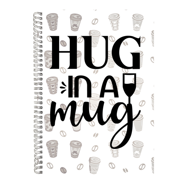 Coffee in Mug A4 Notebook Pad with Lines Trendy Graphic Birthday Present024