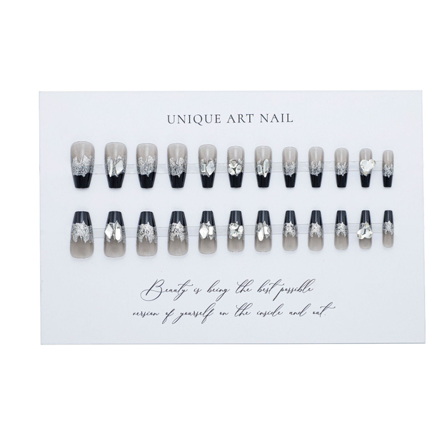 24 Piece Rhinestones Fake Nails Press On Ballerina Artificial Nail Tips