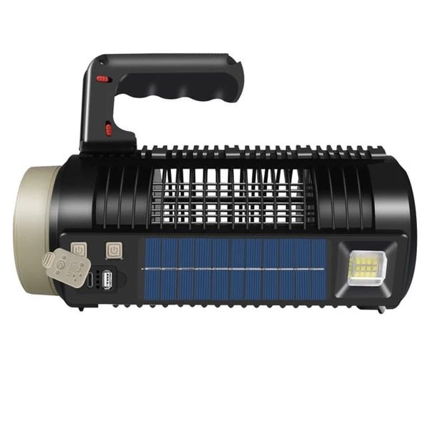 Solar Powered Rechargeable Searchlight With Mosquito Electric Shock Killer