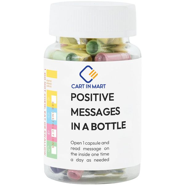 50 Pre-Written Positive Messages in a Bottle Motivational Quotes Gift