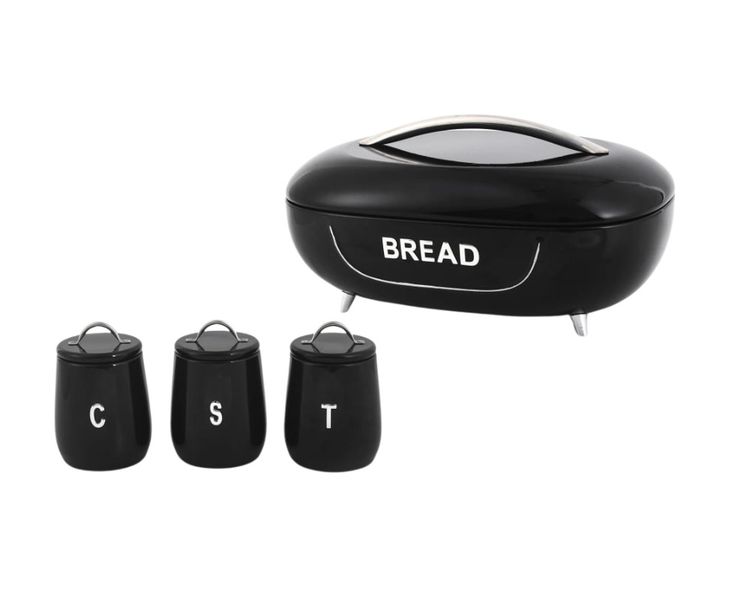 Noli's Bread Box With 3 Pieces Canisters