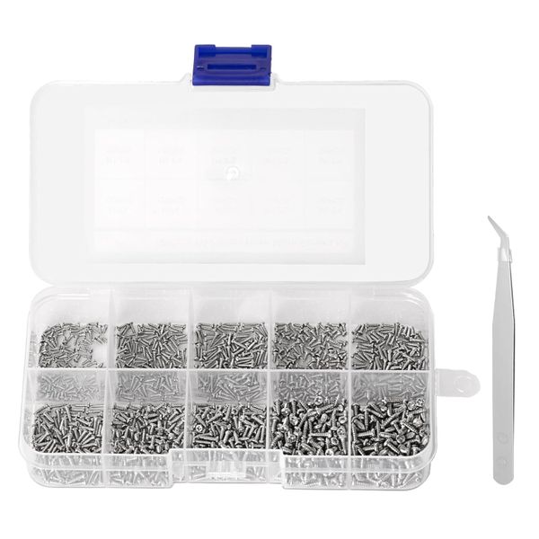 1200 Pieces Mini Screw Kit, for Glasses Machine Watch Repair