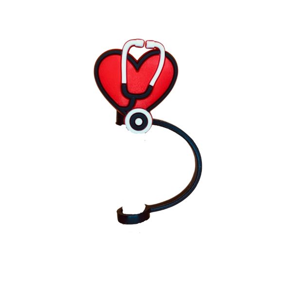 Medical Healthcare Straw Cap- Red Heart and Stethoscope