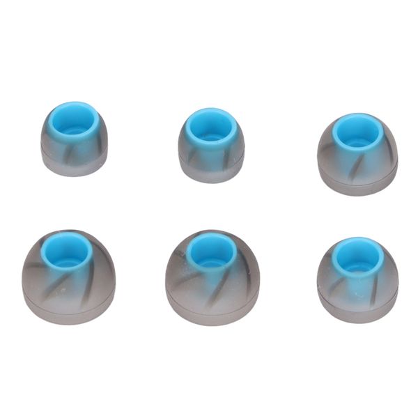 6 Pieces silicone earbud tips grey blue