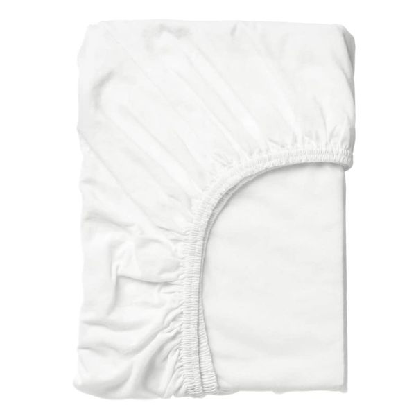 Jersey Knit Fitted Sheet White
