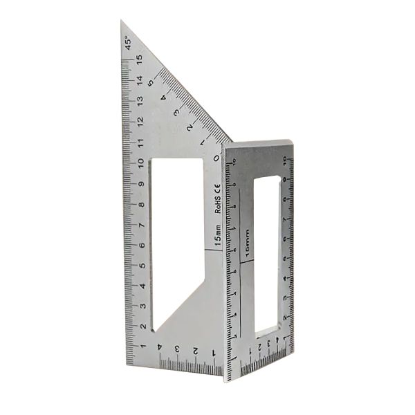 45 90 Degree Gauge Angle Ruler Metal Woodworking Tool Measuring T Rulers