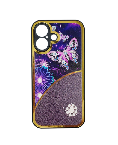 Beautiful Gold Pattern Design Girls Cover Compatible with Iphone 16 Pro