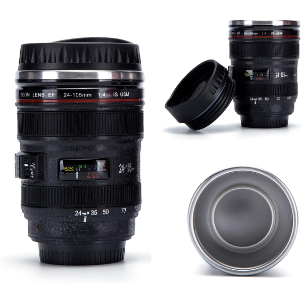 Camera Lens Coffee Mug With Lid
