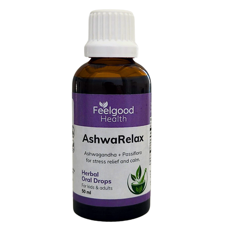 AshwaRelax Ashwagandha & Passiflora Drops - 50ml | Feelgood Health Image