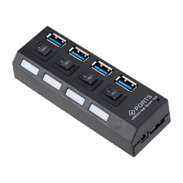 Usb 3.0 High-Speed 4 Port Hub With Individual Sw image