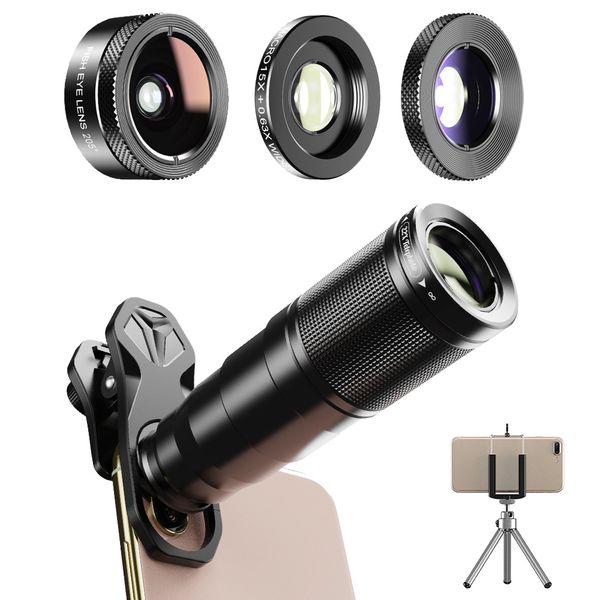 6-in-1 Smartphone Camera Lens Kit with 22X Telephoto &amp; Macro