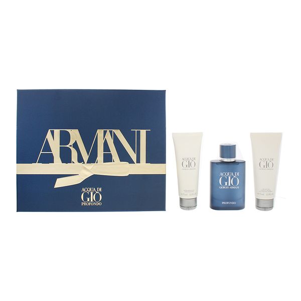 Giorgio Armani Acqua Di Gio Profondo 3 Piece Gift Set (Parallel Import)