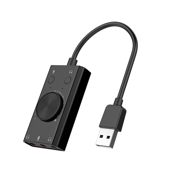 USB External Sound Adapter With Volume Control BK-BP