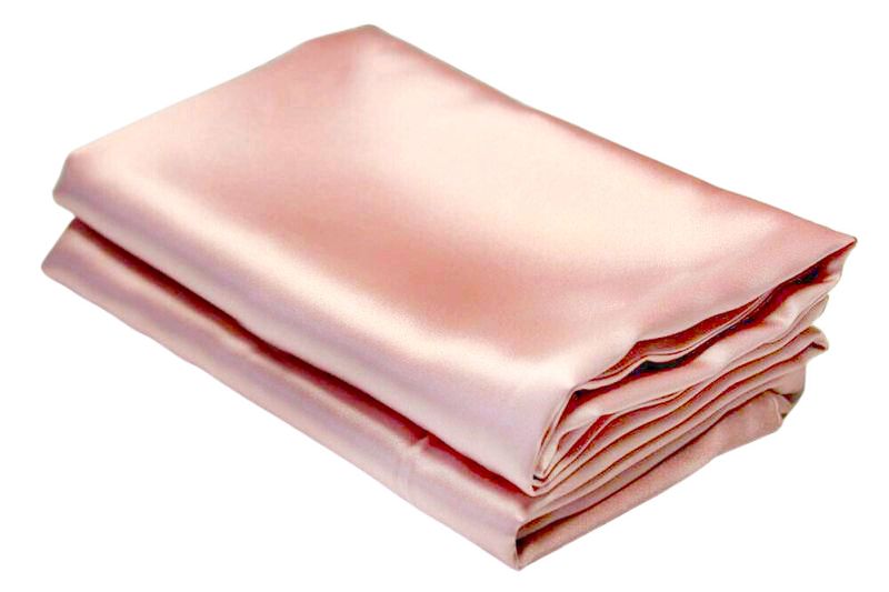 Selphies Luxurious Blush Pink Silky Pearl Satin Standard Pillowcase-2 Set