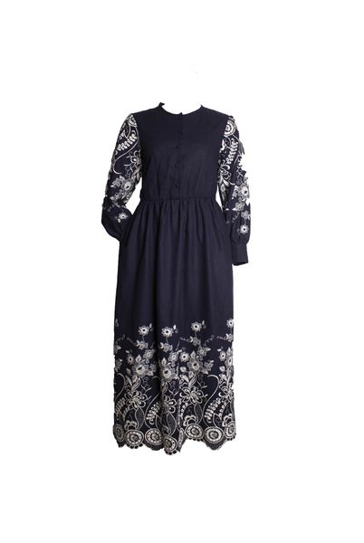 Navy blue border dress