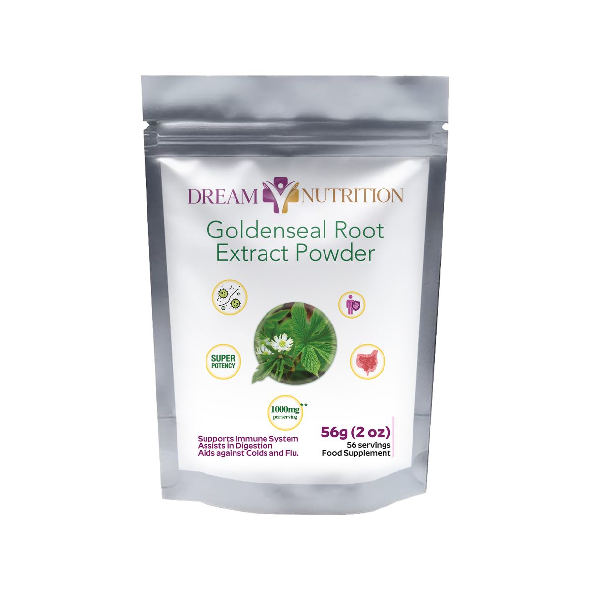 Dream Nutrition Super Potency Goldenseal Root Extract Powder 56g (2oz ...