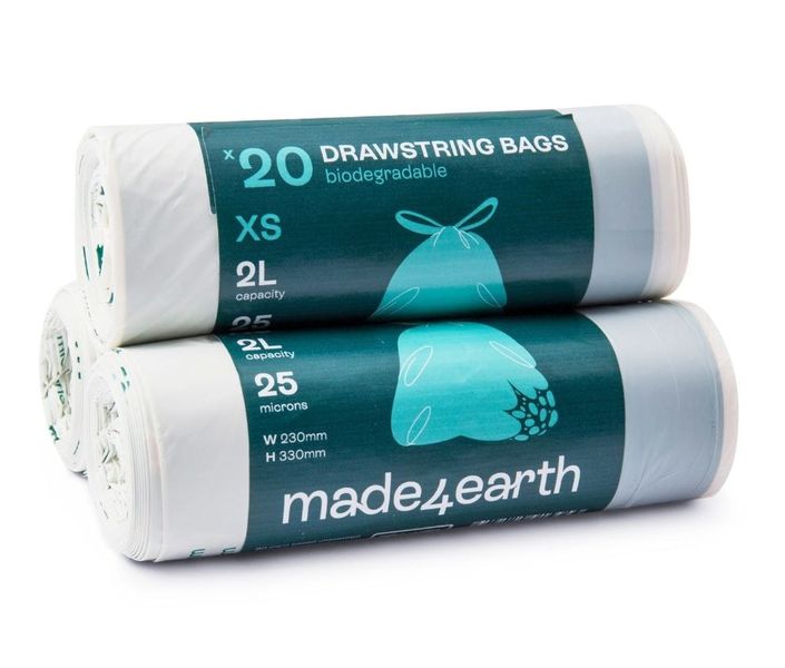 Made4earth Biodegradable Drawstring Refuse Bag Pack of 3 Rolls
