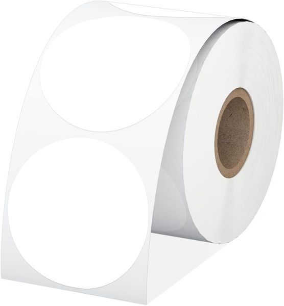 Trophy 50x50mm Thermal White Round Sticker Labels (500 stickers per roll)