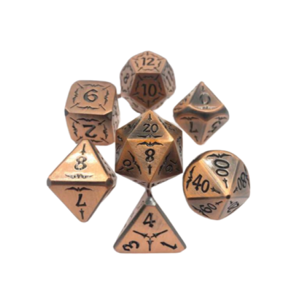 7 Piece Metal Polyhedral Dice Set